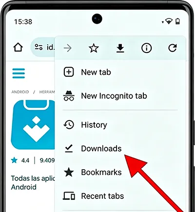 Abrir descargas en Android