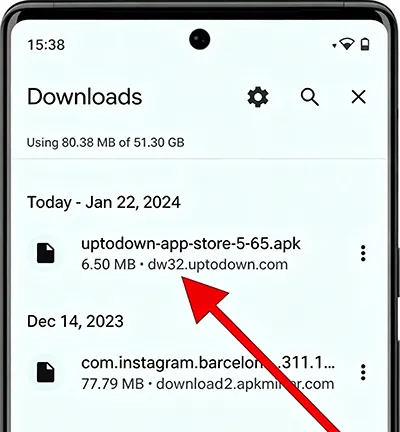 Tocar archivo APK